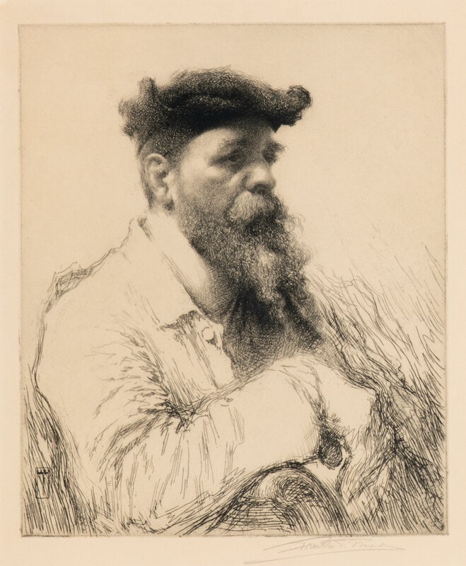 Franklin T. Wood (American, 1887–1945) Black Cap, The Music Master, and Rigoleto (three works: Franklin T. Wood (American, 1887–1945)Black Cap, The Music Master, and Rigoleto (three works)etchingsLargest: 11 7/8 x 10 inches. This lot is located in Chicago. SizeLargest: 11 7/8 x 10