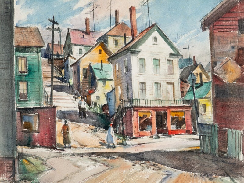 Carl William Peters (American, 1897-1980) In Memorium A.W.S. : Carl William Peters(American, 1897-1980)In Memorium A.W.S. watercolor on papersigned Carl W Peters (lower right) 21 x 28 inches. This lot is located in Chicago. Size21 x 28 inches.ConditionFramed: 32