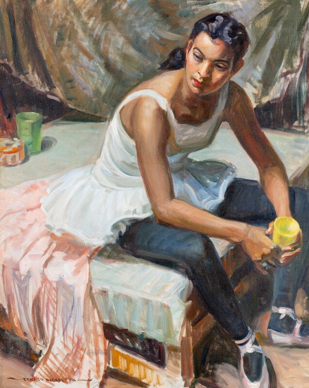 Edward Horace Nicholson (American, 1901-1966): Edward Horace Nicholson (American, 1901-1966) Spanish Ballet Student oil on canvas signed (lower left) 36 x 29 inches. Property from a Private Collector This lot is located in Chicago.