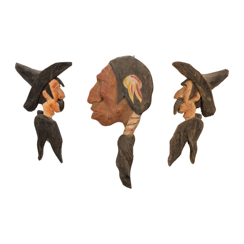 Andy Anderson (American, 1893-1963) Three Carved Silhouettes: Andy Anderson (American, 1893-1963) Three Carved Silhouettes Carving Largest height 9 1/4 x width 4 1/2 inches. This lot is located in Chicago. Size Largest height 9 1/4 x