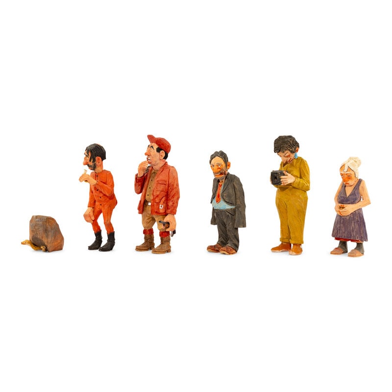 Andy Anderson (American, 1893-1963) Six Carved Figures - 2