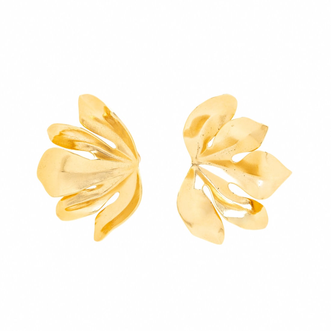 JAR, ALUMINUM 'FIG LEAF' EARRINGS (1 of 2)