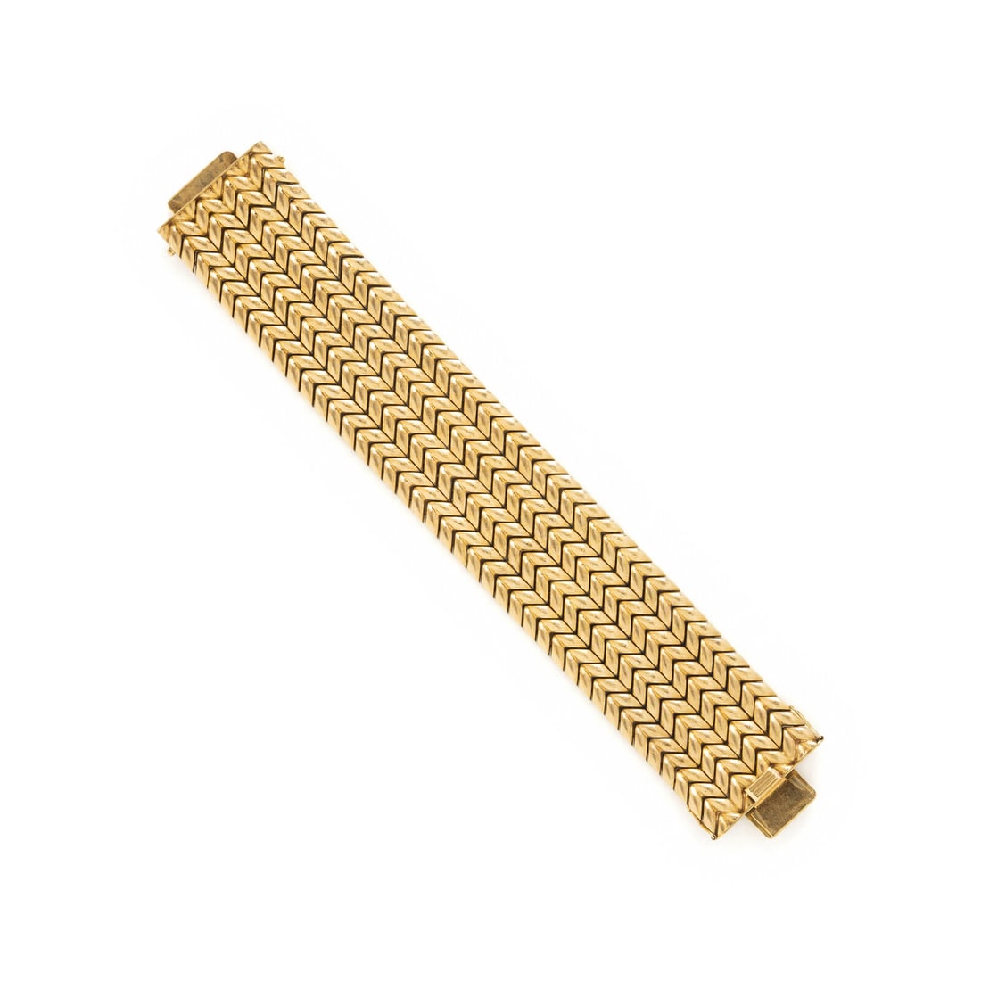 YELLOW GOLD CHEVRON LINK BRACELET (1 of 3)
