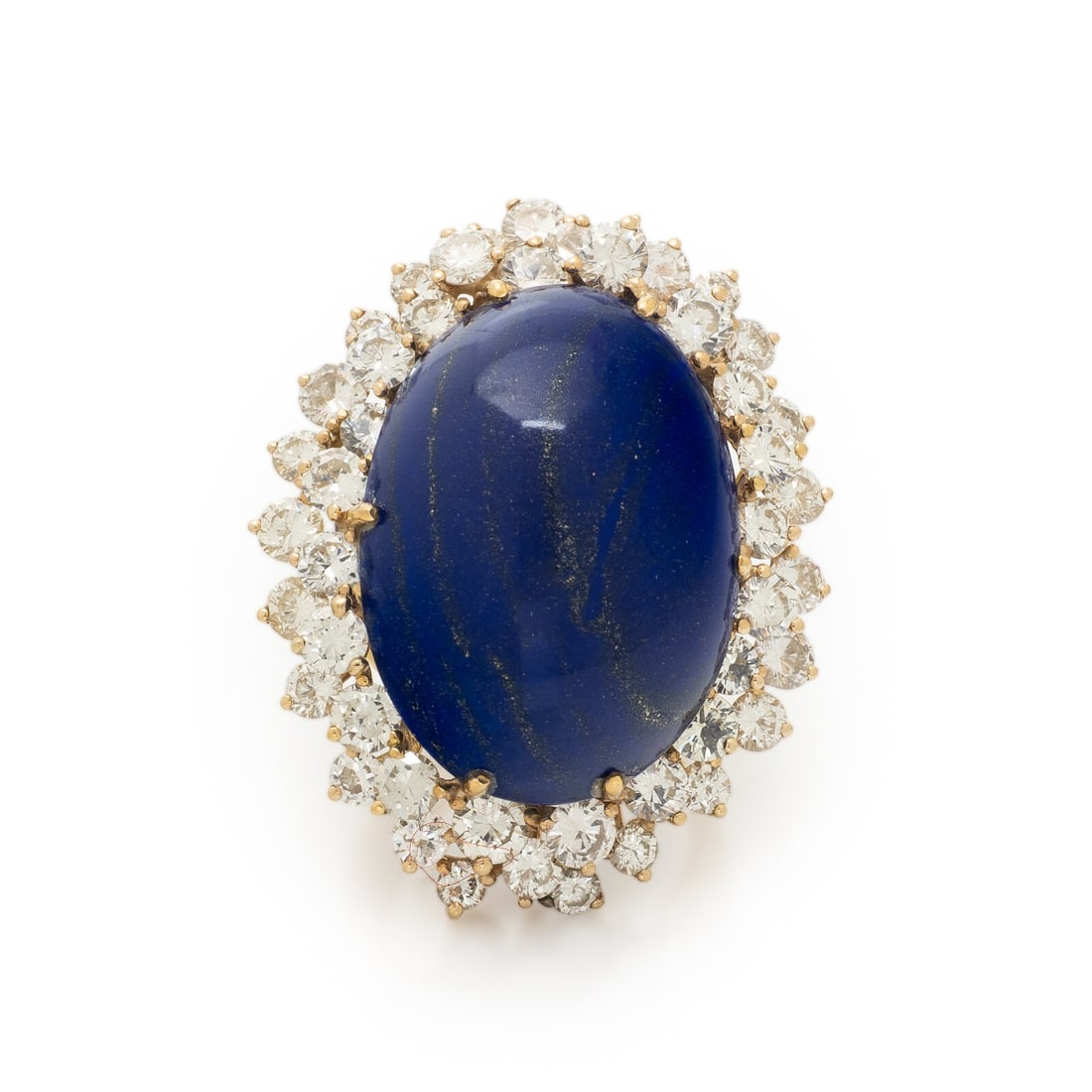 LAPIS LAZULI, DIAMOND, AND YELLOW GOLD RING (1 of 3)