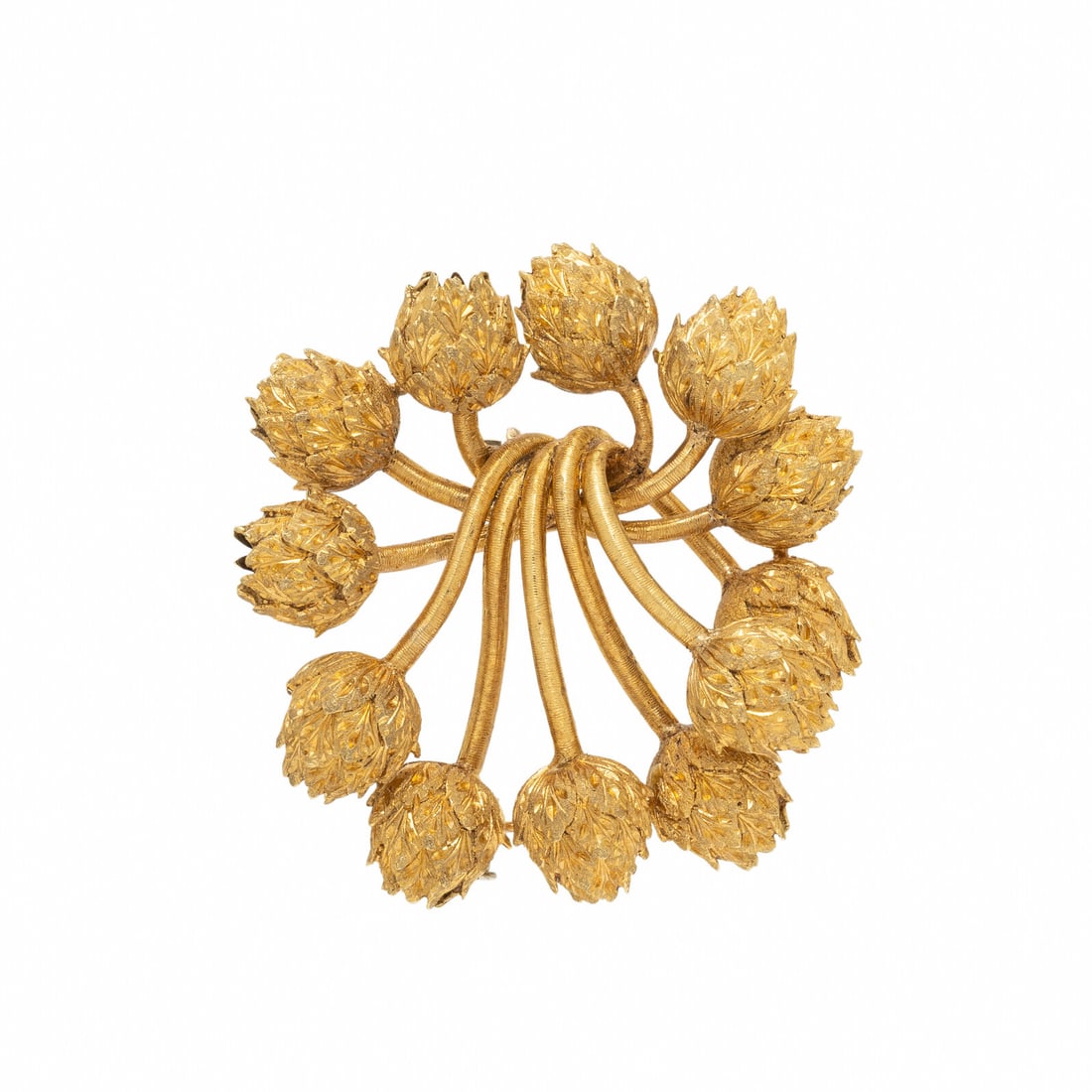 ITALIAN, YELLOW GOLD BROOCH (1 of 2)