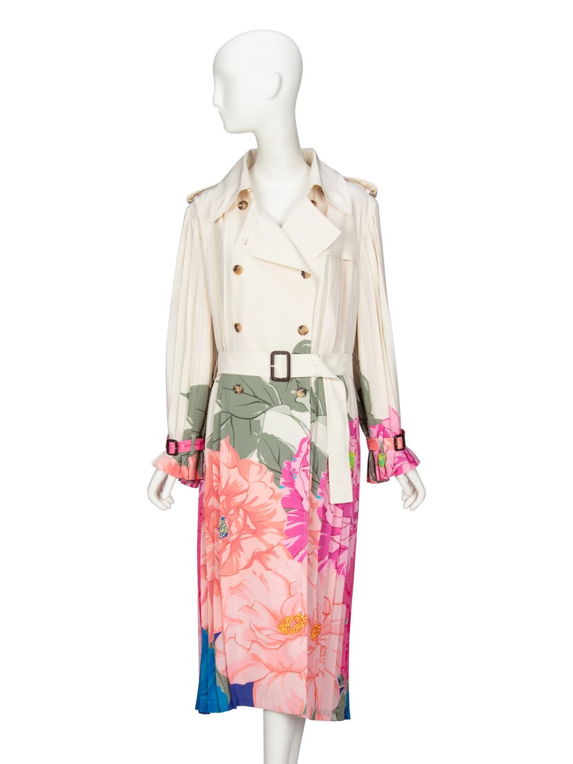 VALENTINO, PRINTED SILK TRENCH COATDRESS (1 of 8)