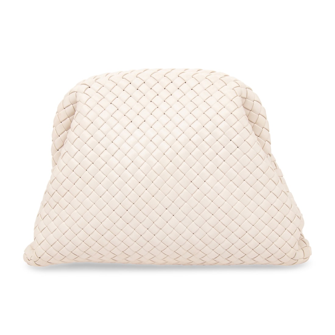 BOTTEGA VENETA, WHITE INTRECCIATO LEATHER CLUTCH (1 of 4)