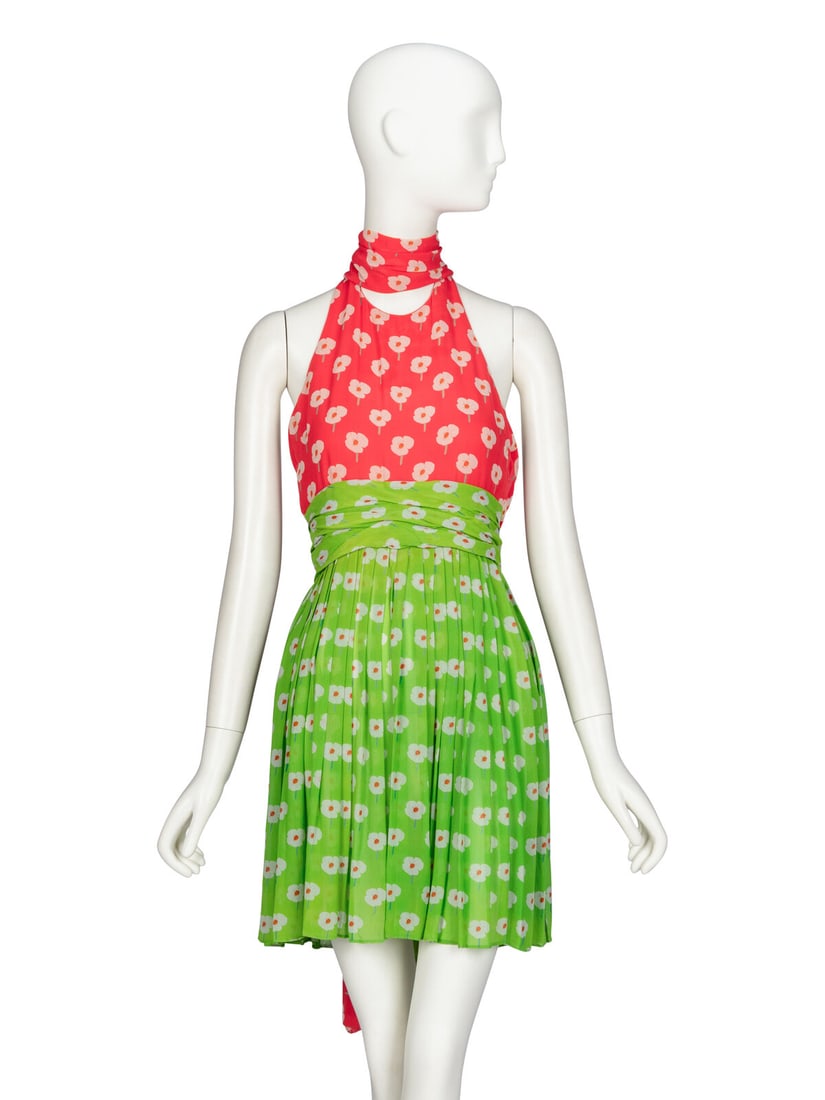 BILL BLASS, FLORAL PRINT HALTER DRESS (1 of 7)