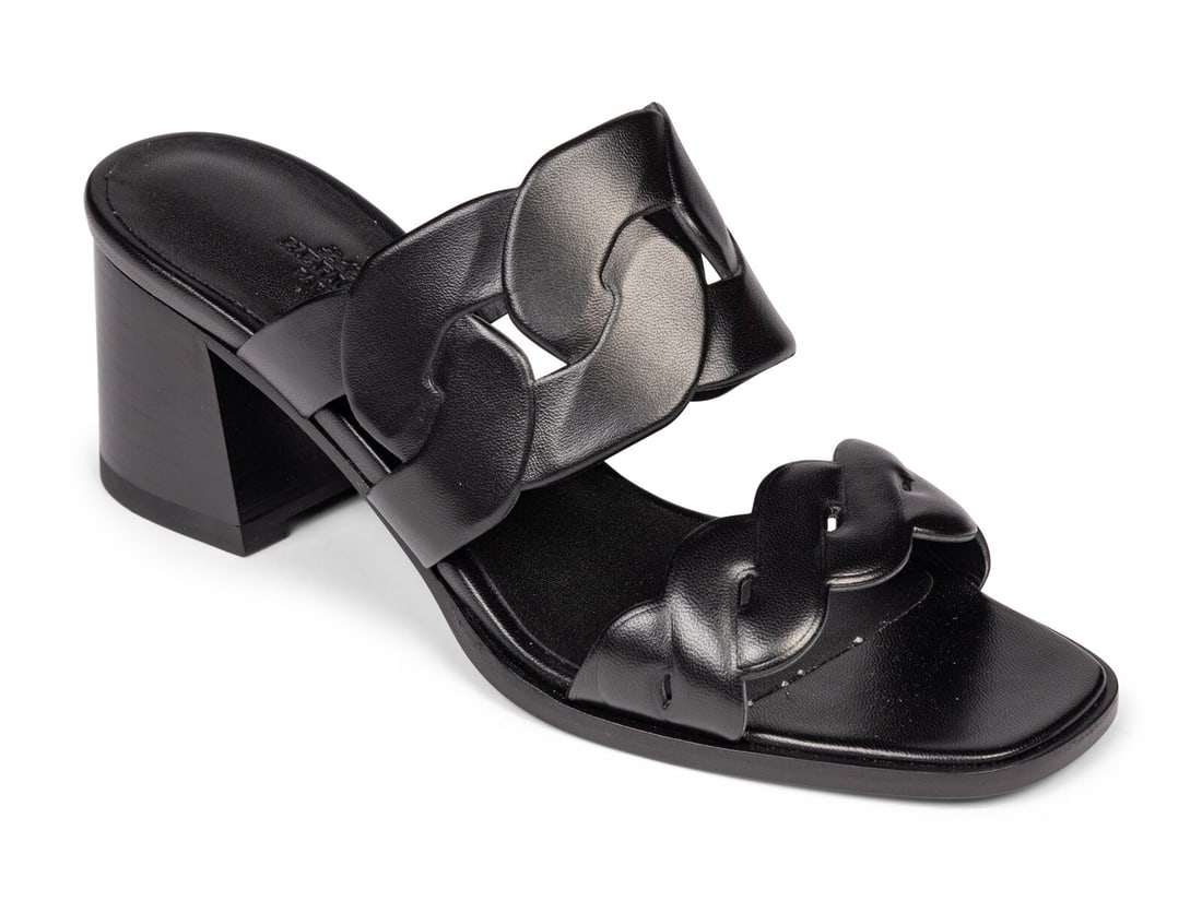 HERMÈS, GABY HEELED LEATHER SANDALS (1 of 4)