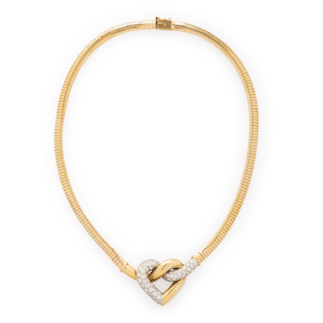 DIAMOND AND YELLOW GOLD HEART NECKLACE (1 of 2)