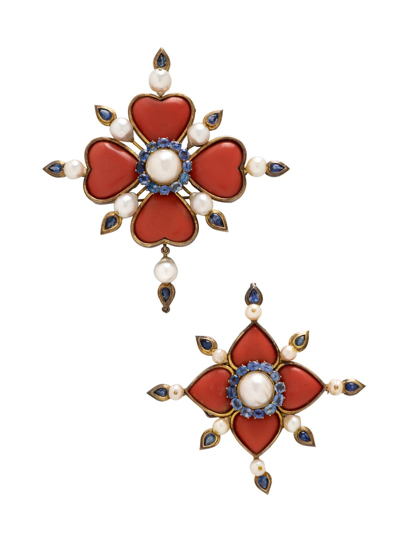 TONY DUQUETTE, PAIR OF PENDANT CLIPS (1 of 2)