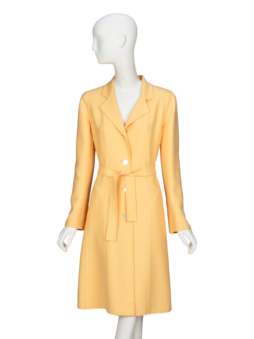 OSCAR DE LA RENTA, YELLOW WOOL COATDRESS (1 of 4)
