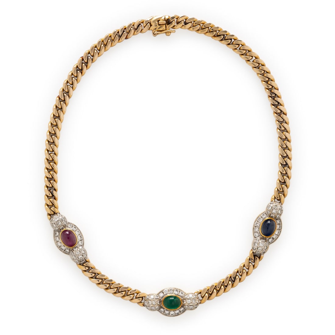 RUBY, EMERALD, SAPPHIRE, AND DIAMOND STATION NECKLACE (1 of 3)