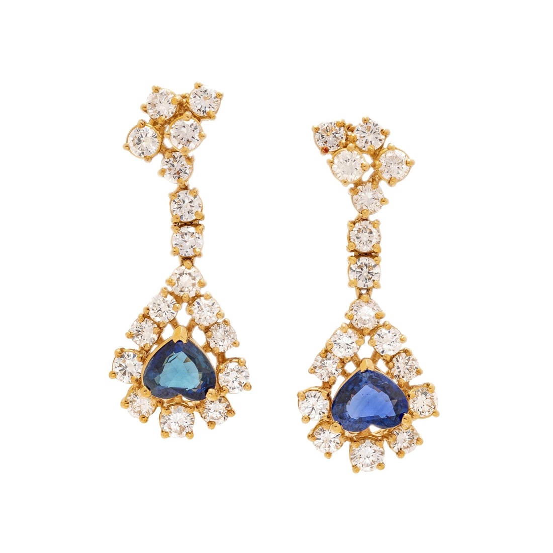 SAPPHIRE, DIAMOND, AND YELLOW GOLD EARRINGS (1 of 2)