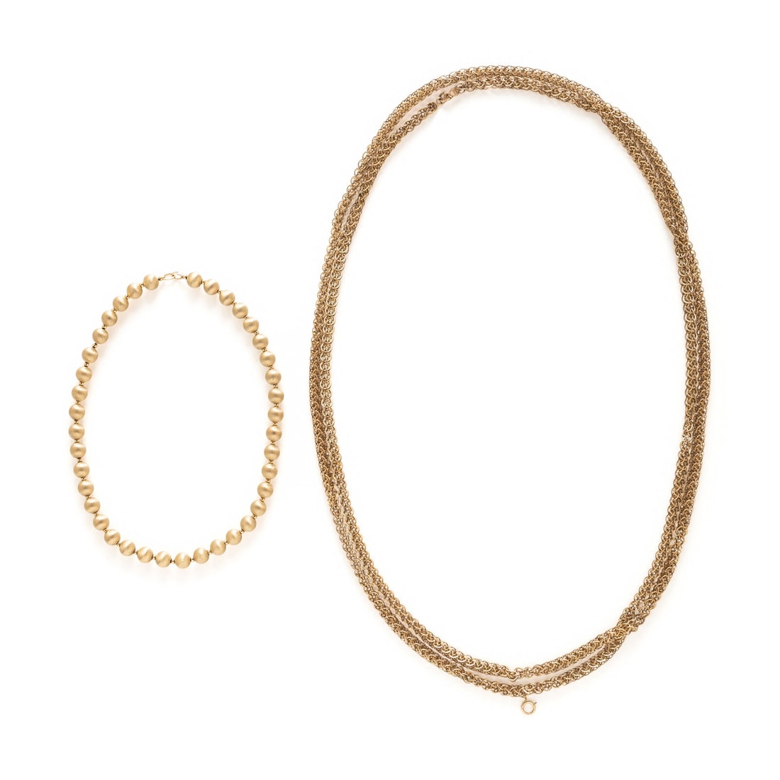 TWO YELLOW GOLD NECKLACES (1 of 3)