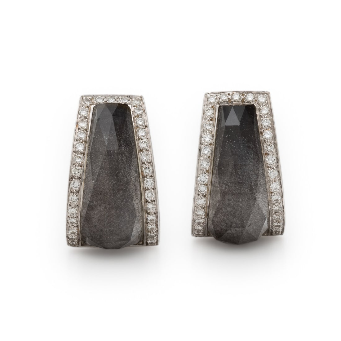 QUARTZ DOUBLET AND DIAMOND EARRINGS (1 of 2)