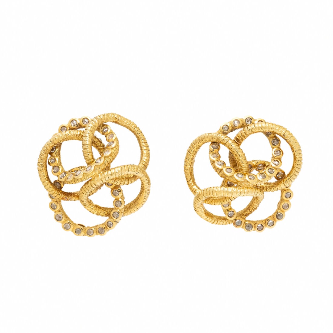 COOMI, HIGH KARAT YELLOW GOLD AND ROSE CUT DIAMOND EARRINGS (1 of 2)