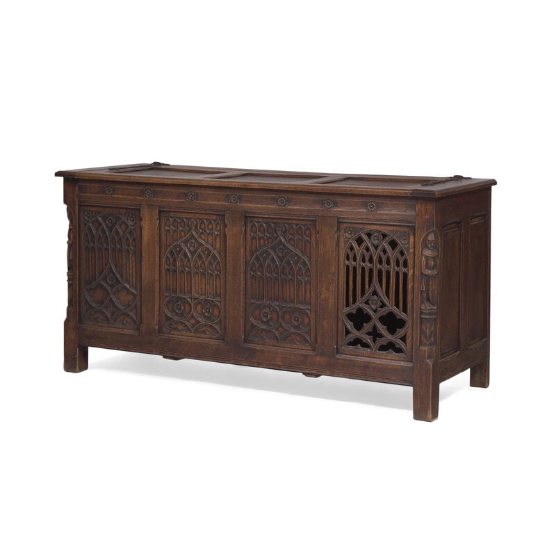 A Tudor Revival Oak Chest - 2