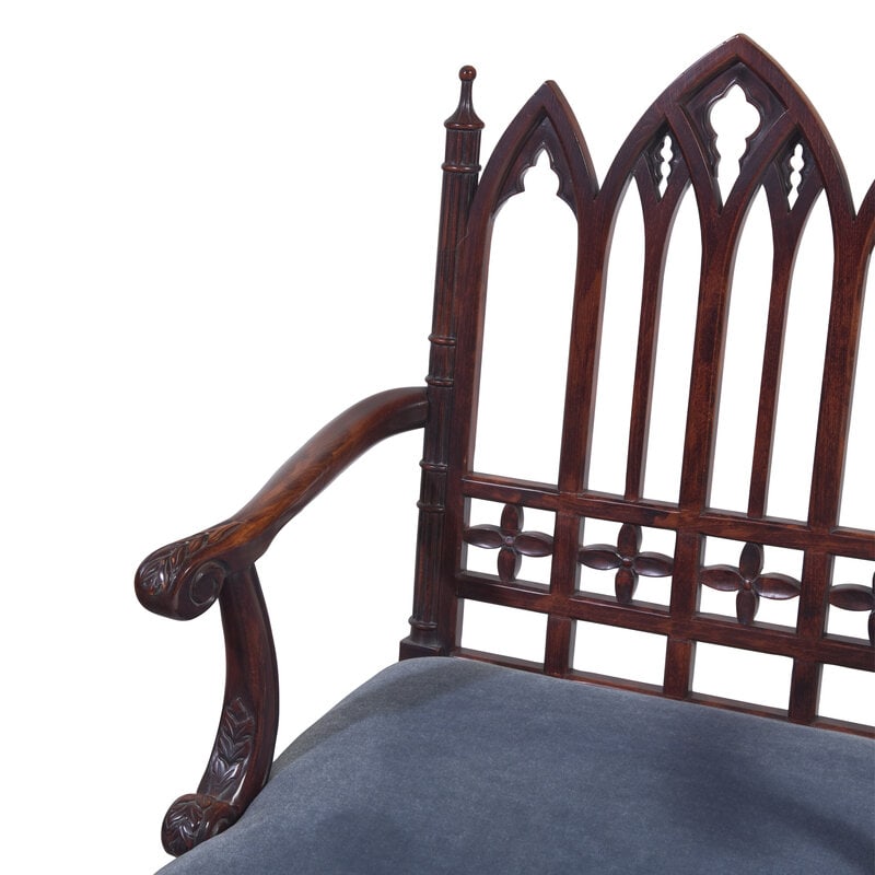 A Gothic Revival Style Carved Oak Armchair - 3