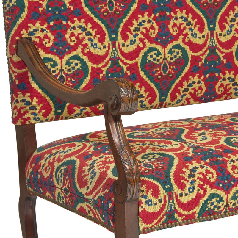A Baroque Style Walnut Settee - 2