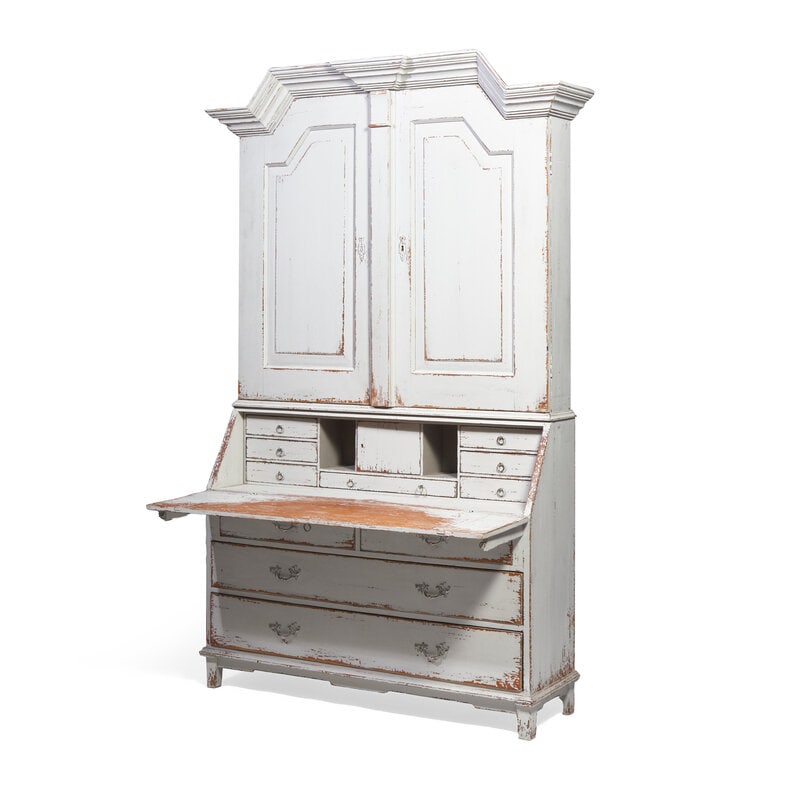 A Gustavian Style Crème-Painted Secretary - 2