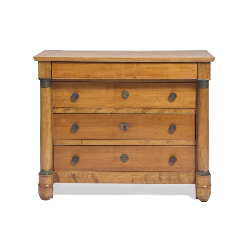 An Empire Fruitwood, Beechwood and Gilt-Metal Mounted Chest of Drawers (1 of 5)
