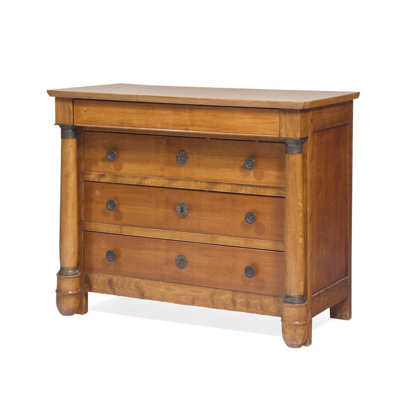 An Empire Fruitwood, Beechwood and Gilt-Metal Mounted Chest of Drawers - 2