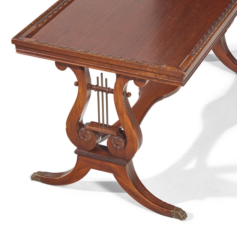 A Neoclassical Style Mahogany Lyre-Base Coffee Table - 2