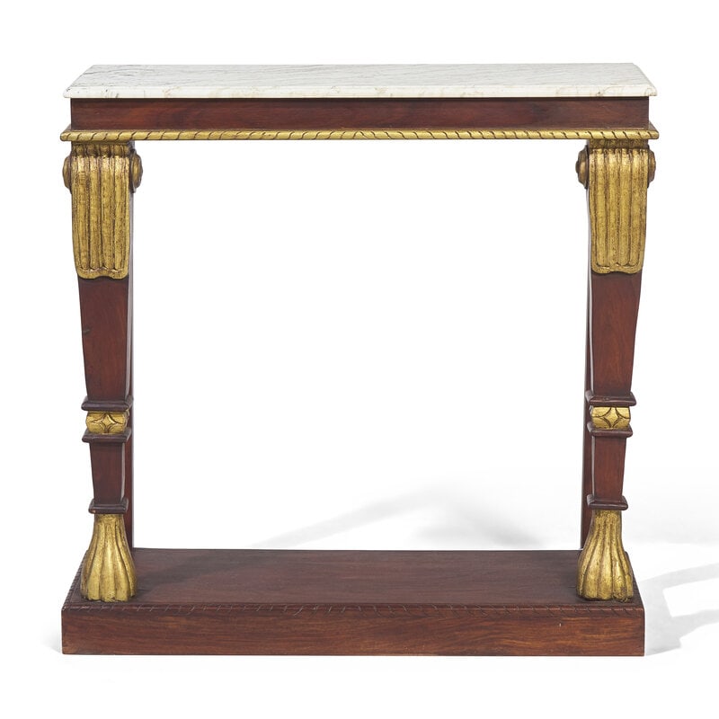 An English Mahogany, Parcel-Gilt and Marble-Top Console Table (1 of 5)
