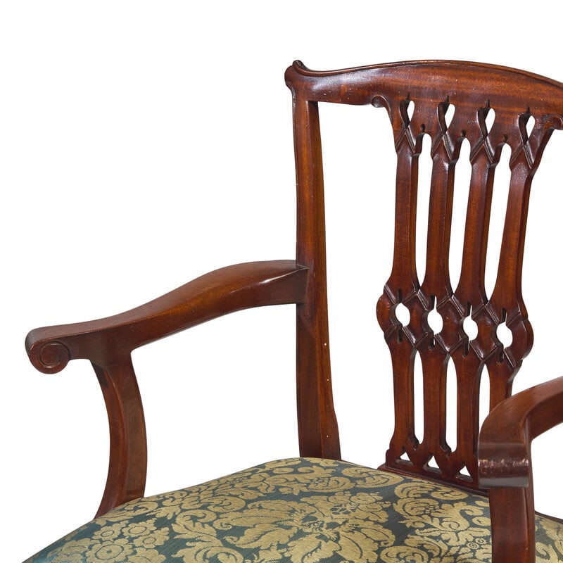 A Set of Eight George III Style Carved Mahogany Dining Chairs - 2