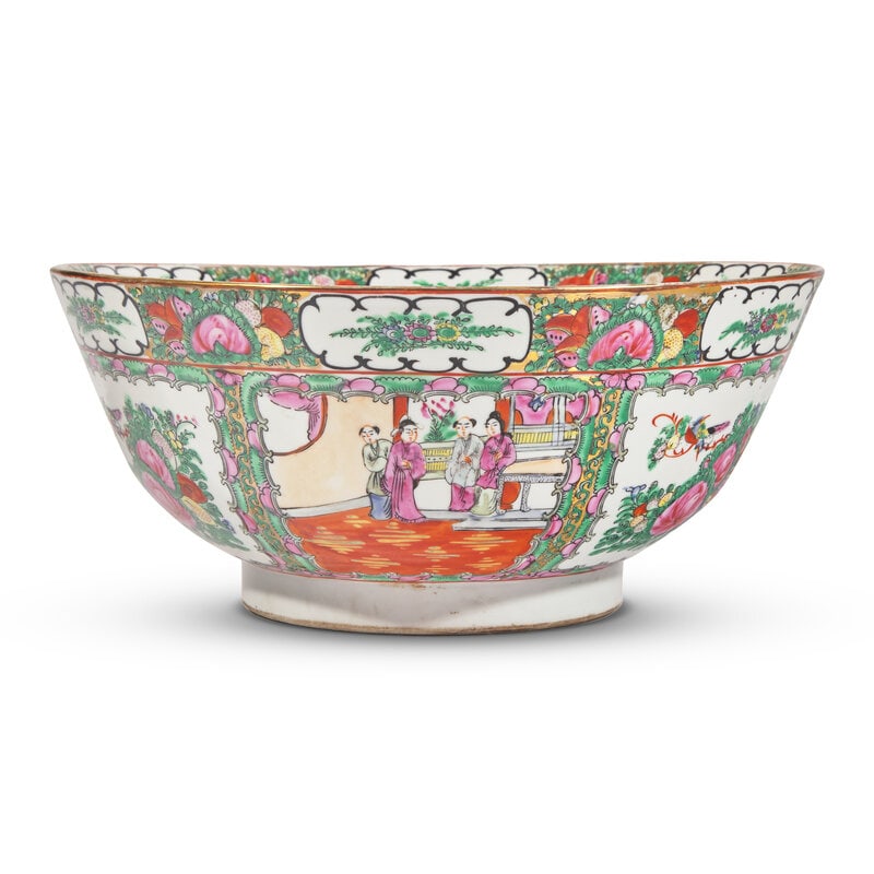 A Chinese Export Porcelain Rose Medallion Punch Bowl - 2
