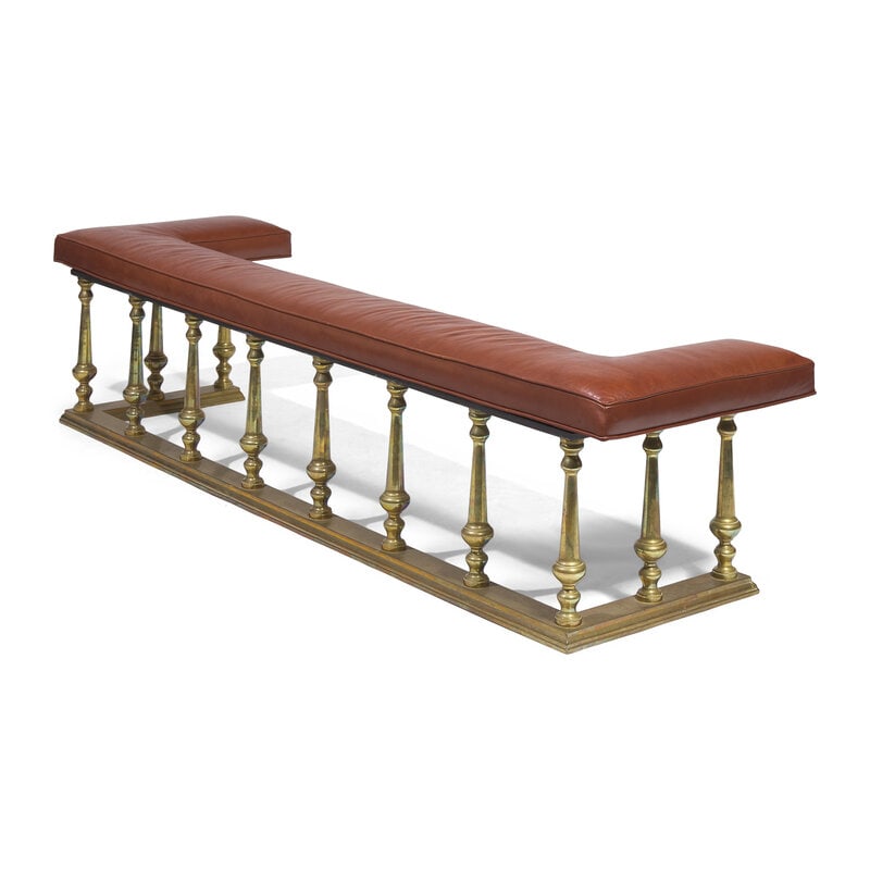 A Brass and Leather Club Fender - 2