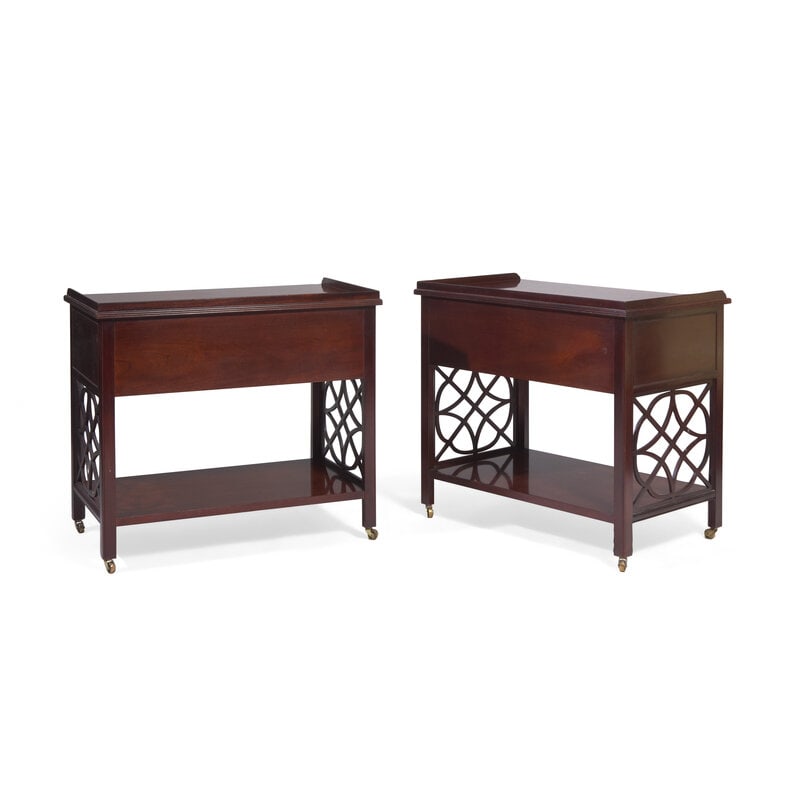 A Pair of Baker Furniture 'Historic Charleston' Mahogany Nightstands - 2