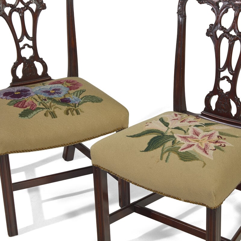 A Set of Six George III Style Mahogany Dining Chairs - 2