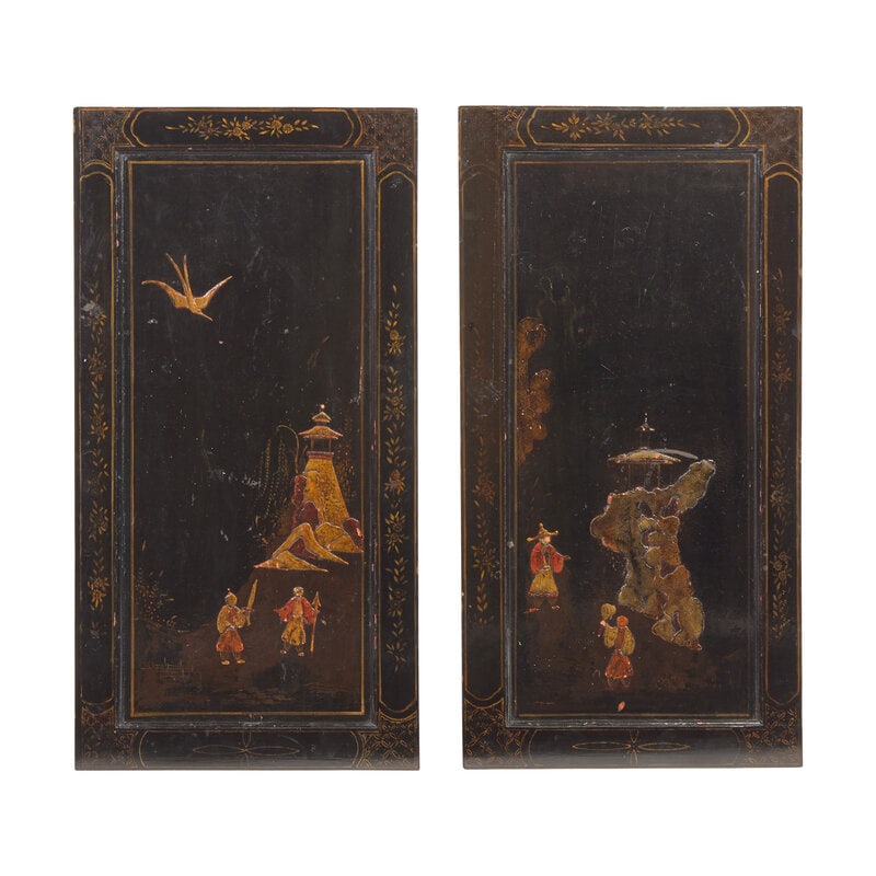 A Pair of Chinese Export Black and Parcel Gilt Lacquer Low Tables - 2