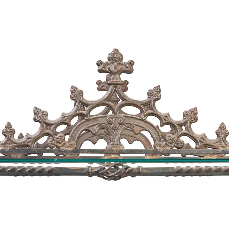 A Neogothic Style Wrought Iron and Glass Bookshelf - 2