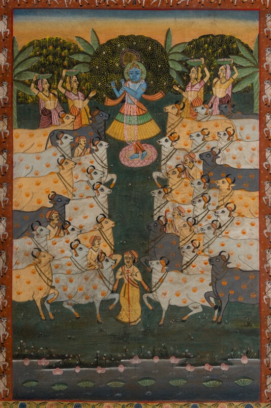 Two Indian Pichwais, Second Half of 20th Century - 2