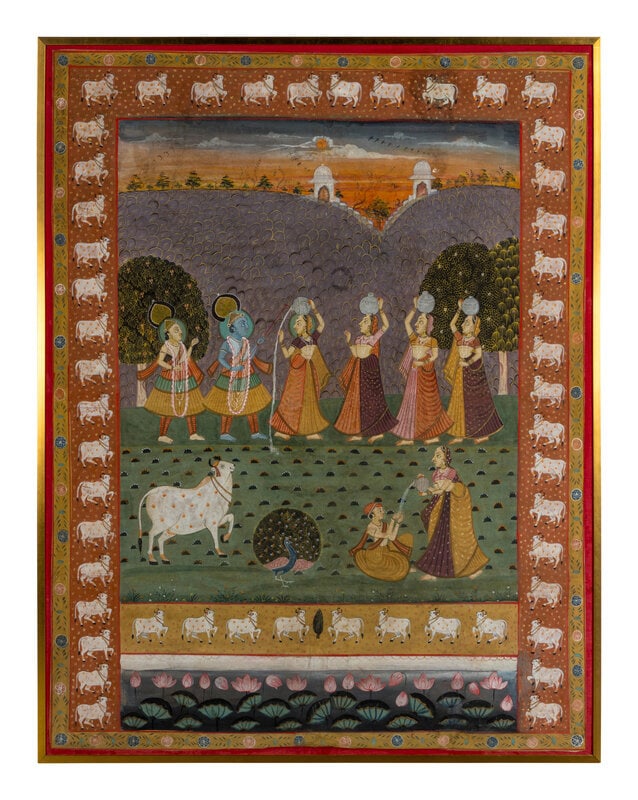 Two Indian Pichwais, Second Half of 20th Century - 4