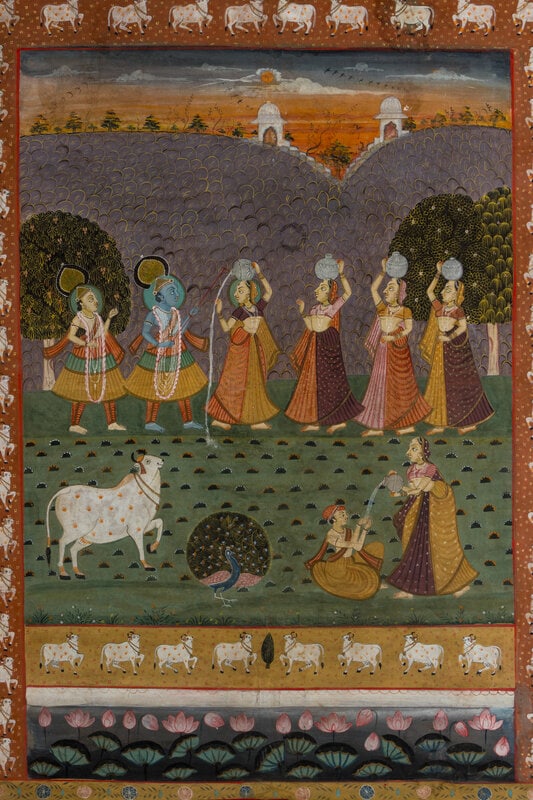 Two Indian Pichwais, Second Half of 20th Century - 5