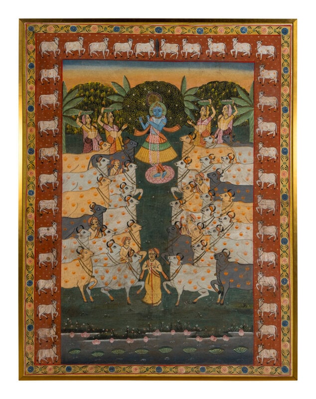 Two Indian Pichwais, Second Half of 20th Century - 7