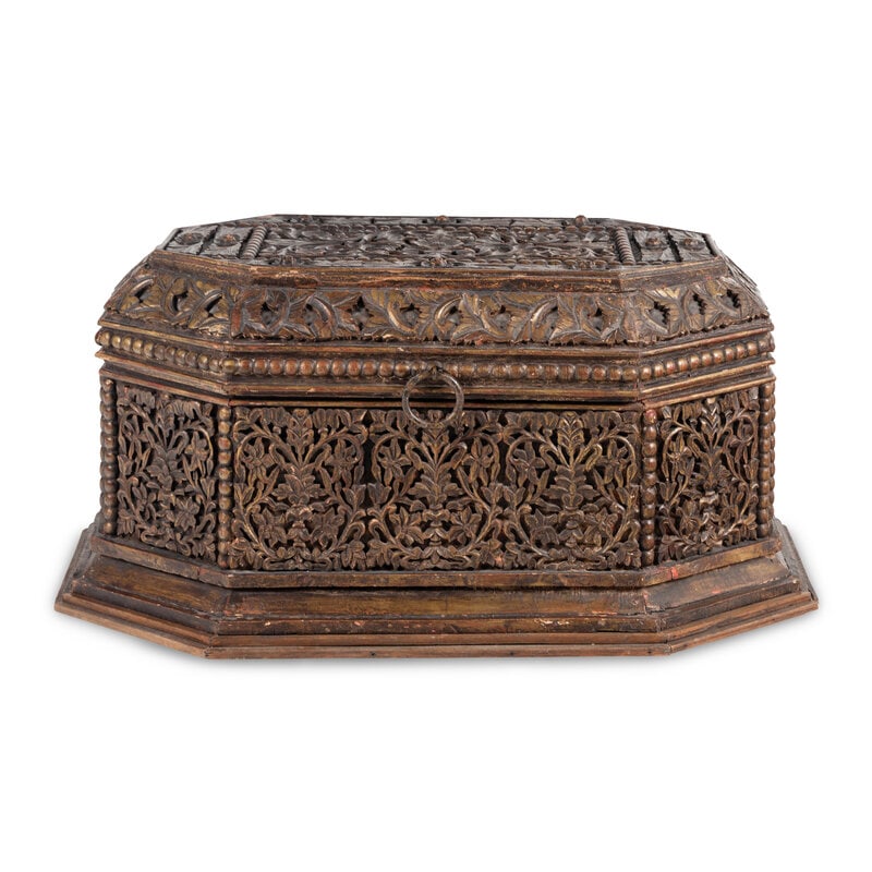 An Indonesian Carved and Polychrome Decorated Dowry Chest (1 of 2)