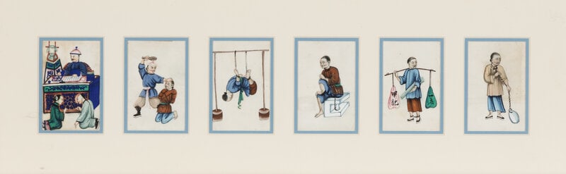 A Set of Six Chinese Paintings Depicting Punishments  - 2