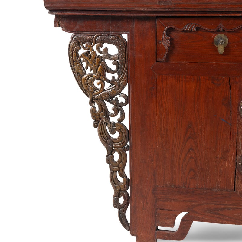 A Chinese Carved Hardwood Three-Drawer Altar Cabinet - 3