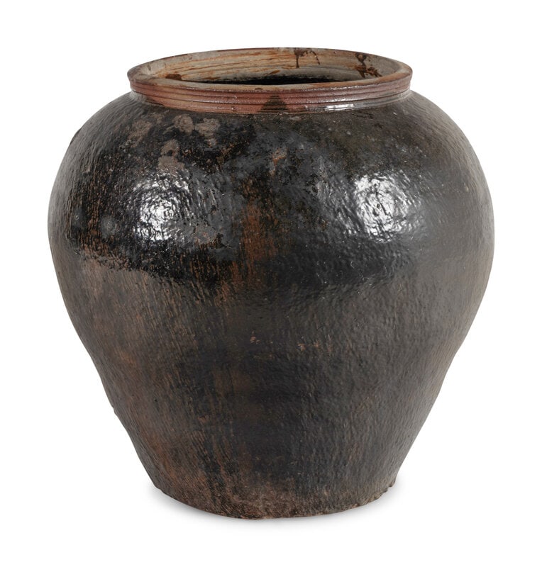 A Large Chinese Glazed Stoneware Storage Jar (1 of 2)