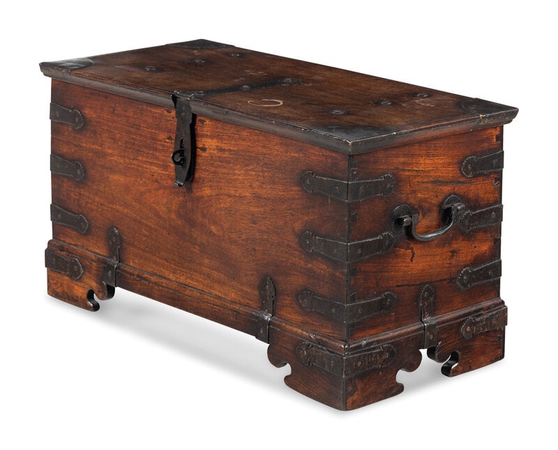 A Continental Iron Mounted Walnut Chest - 2