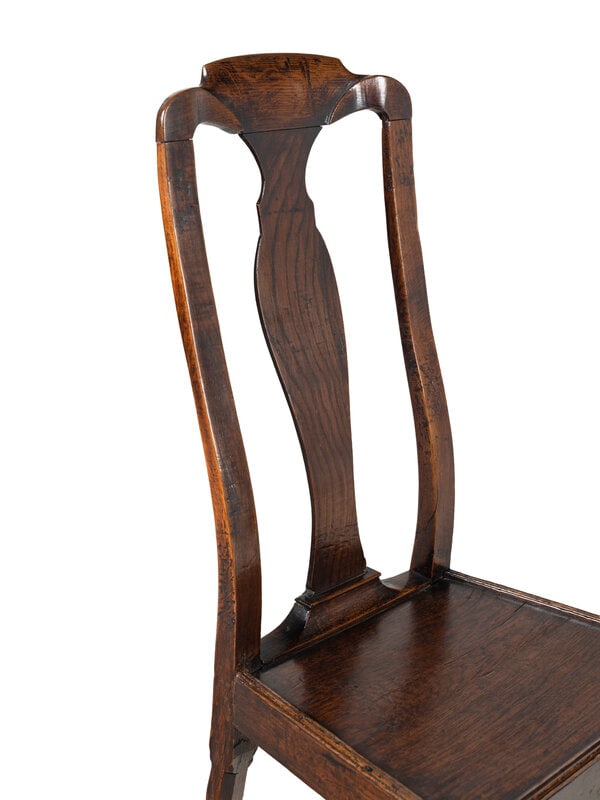 A Pair of Queen Anne Oak 'Solid Seat' Side Chairs - 3