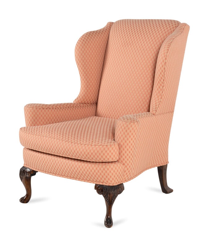 A George II Style Walnut Wingback Armchair - 2