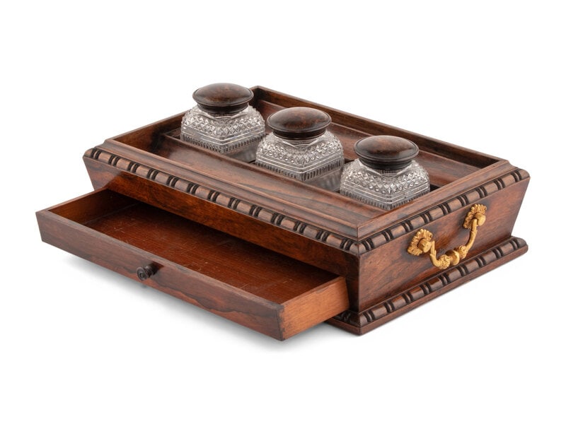 An English Rosewood Ink Stand - 2