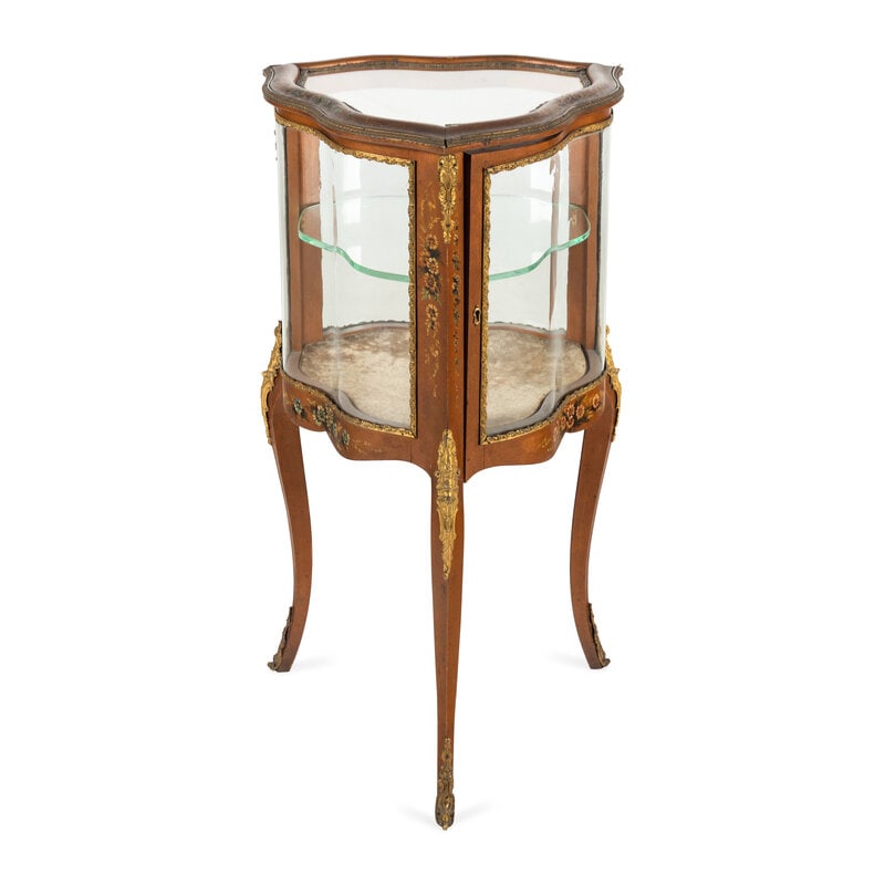 A Louis XV Style Polychrome Painted and Gilt-Bronze Mounted Vitrine - 2