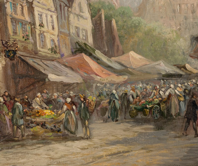 Paul Denarié (French, 1859-1942) Market Scene, Strasbourg - 4